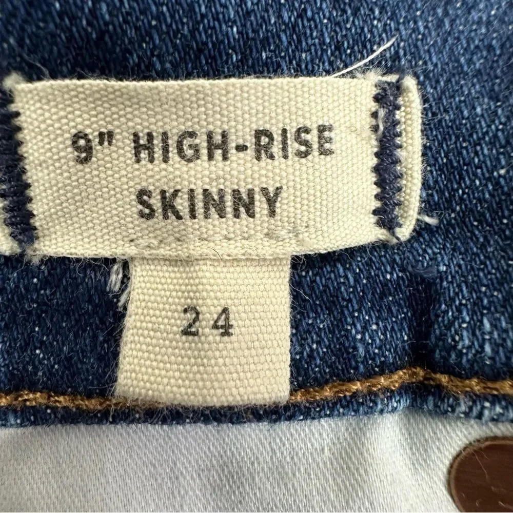 Madewell Women's size 24 High Rise 9”Skinny Distressed Jeans